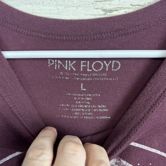 Pink Floyd "The Dark Side of the Moon" T-Shirt Size L Maroon Preowned - Picture 5 of 7